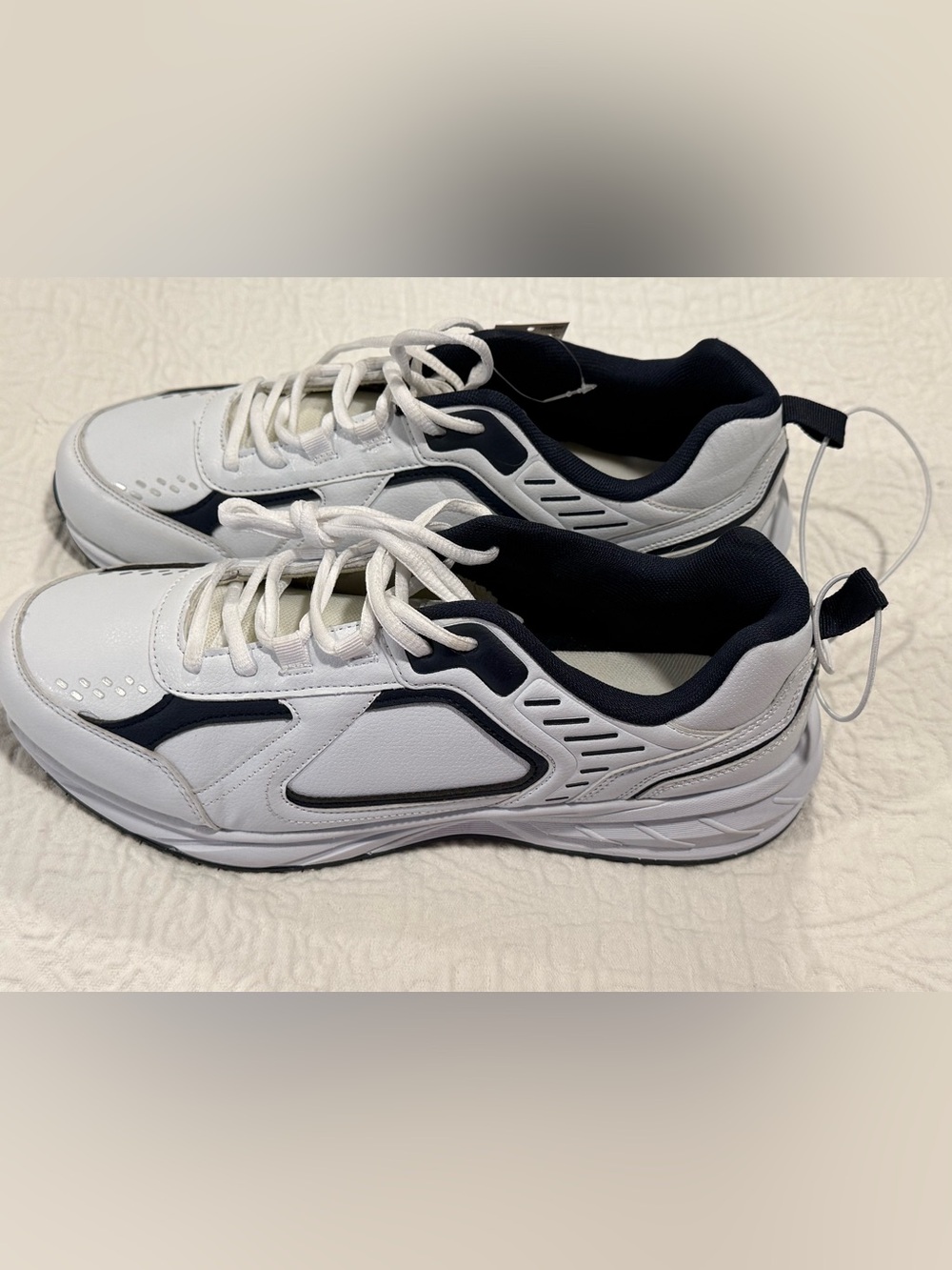 MTA Sport navy white athletic tennis shoes sneakers 12W 12 wide NEW